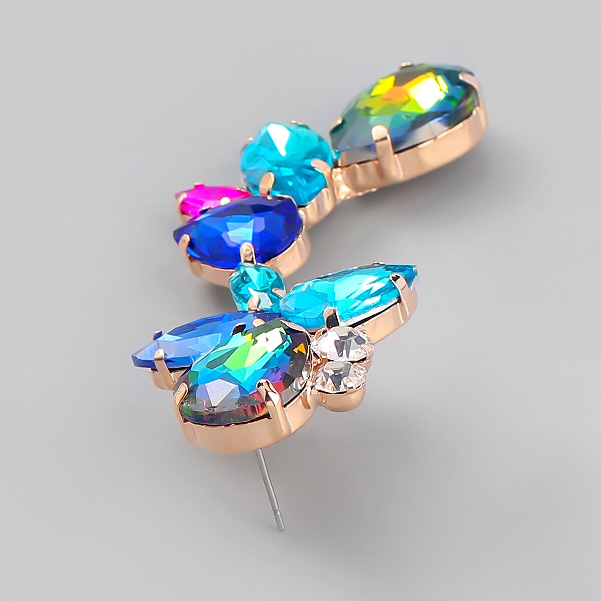 Trend Rhinestone Earrings Floral Dangle Women's Earrings Dinner Wedding Accessories Fashion Statement Jewelry