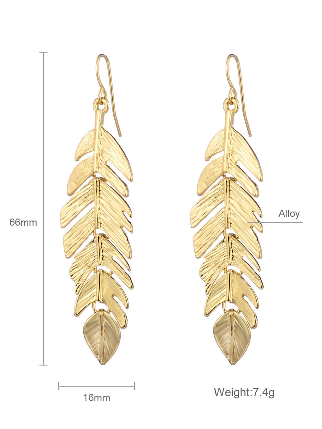 Metal Leaf Earrings Creative Golden Autumn Leaves Leaf Earrings Pendant Fashion Simple Tassel Leaf Long Earrings