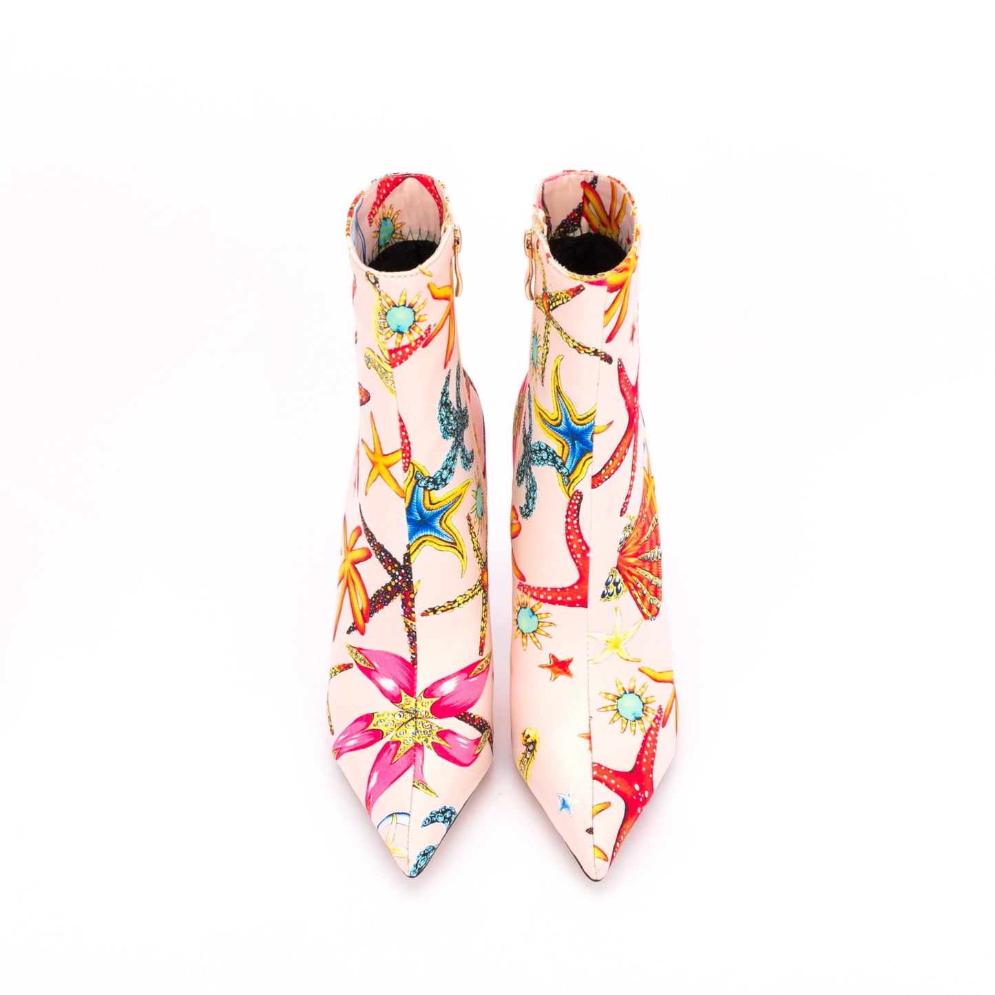 Womens Pointed Toe Printed Mixed Colors Ankle Boots Stilettos High heel Sexy Shoes Plus Big Size