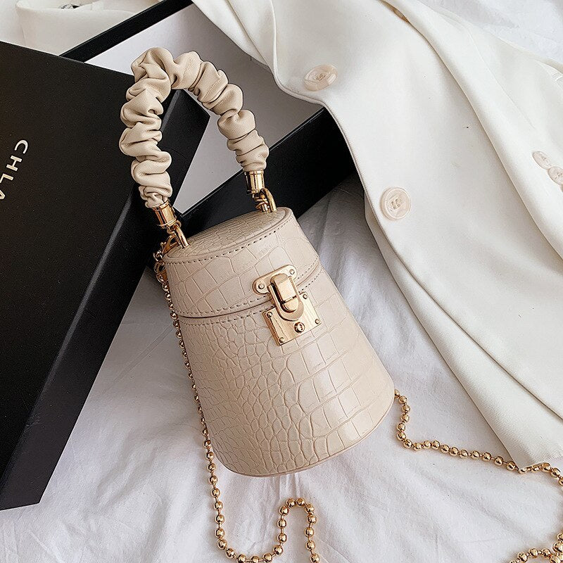 women's bag  Original Design Handbag Fashion Handbag Crocodile Pattern Bucket Bag Chain Slung Portable Shoulder Bag