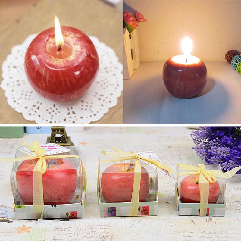 Fruit Candles Simulation Artificial Apple Shape Candles Wedding Party Decoartion Supplies Creative Gift