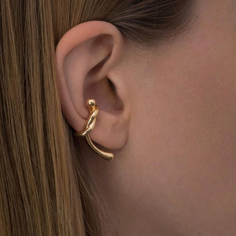 Bilandi Modern Jewelry Metal Ear Clip  New Trend Vintage Temperament Hot Selling Geometric Earrings For Women Gifts