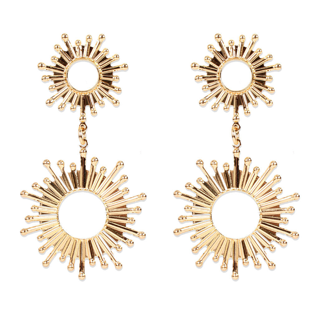 Retro Style Personality Alloy Hollow Drop Earrings Women Earrings