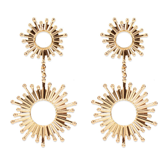 Retro Style Personality Alloy Hollow Drop Earrings Women Earrings