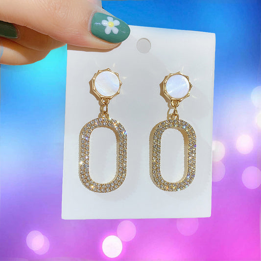 Earrings Net Celebrity Thin Temperament New Trendy Earrings Show Face Earrings Female Earrings All-Match Long Style