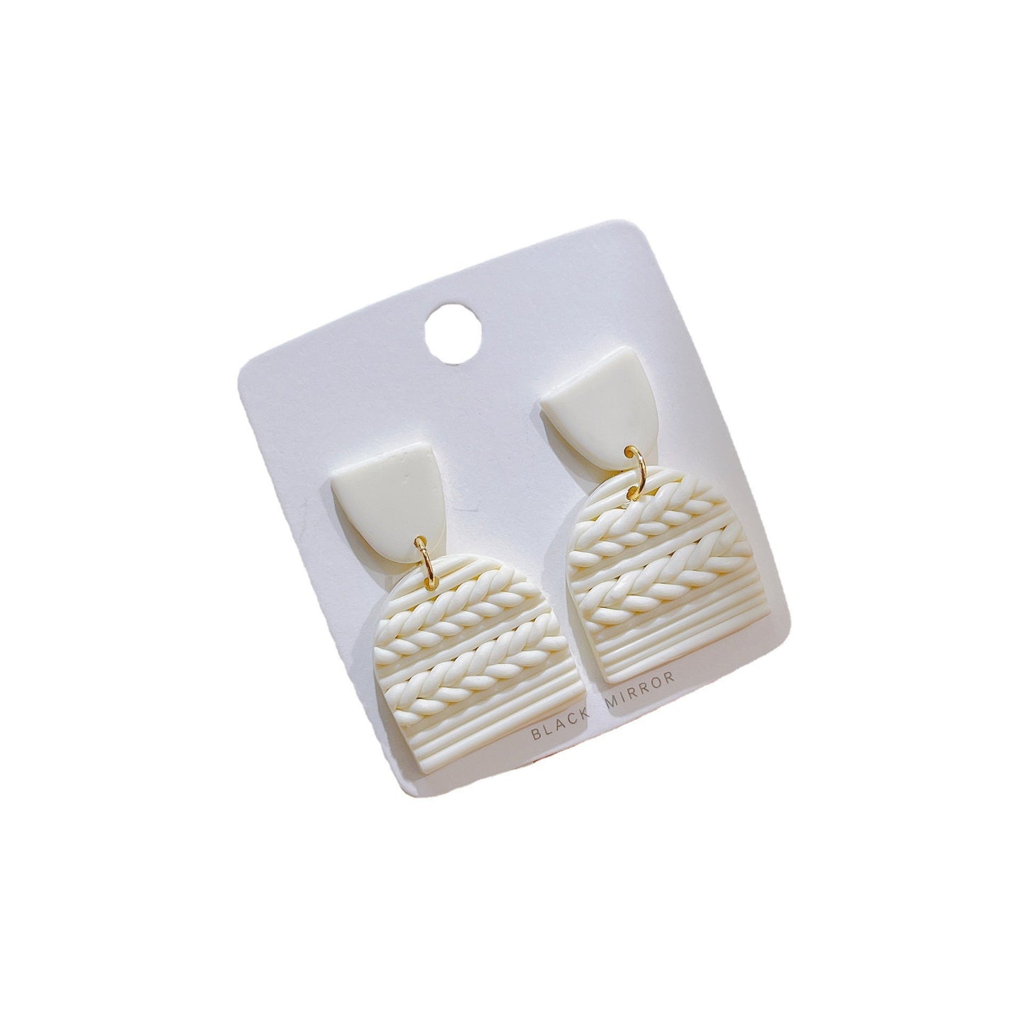 Soft Pottery Earrings, Earrings, Women's Striped Earrings, Geometric Polymer Clay Handmade Earrings