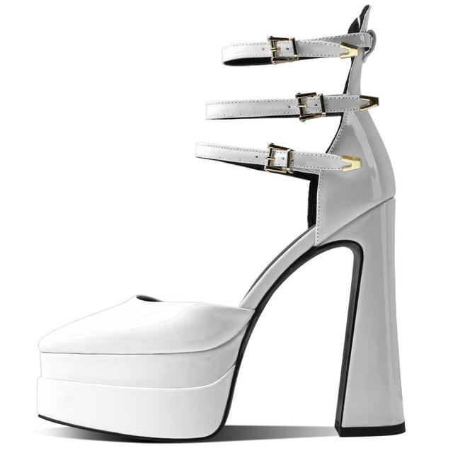 Autumn new pointed double-layer water table ultra-high heel shallow mouth Mary Jane women's shoes