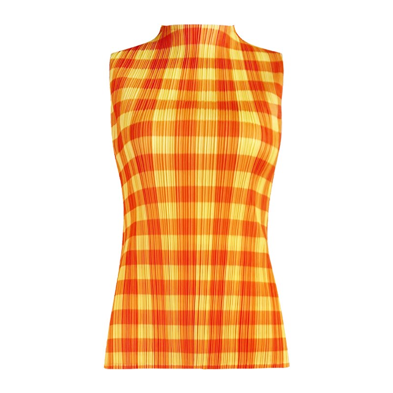 Pleated Orange Plaid Cropped Blazer Sets Winter Women 3 Piece Skirt Suits Elegant Aesthetic Clothes