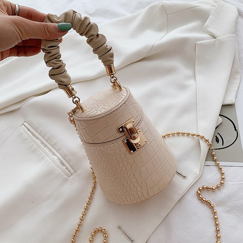 women's bag  Original Design Handbag Fashion Handbag Crocodile Pattern Bucket Bag Chain Slung Portable Shoulder Bag