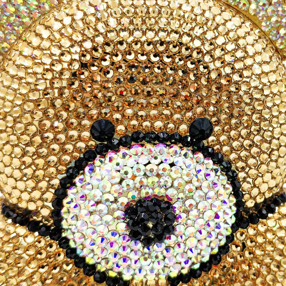 Bag for Women 3D Bear Teddy Shape Women Silver Gold Crystal AB Evening Clutch Handbags and Purses Diamond Wedding Party Bag