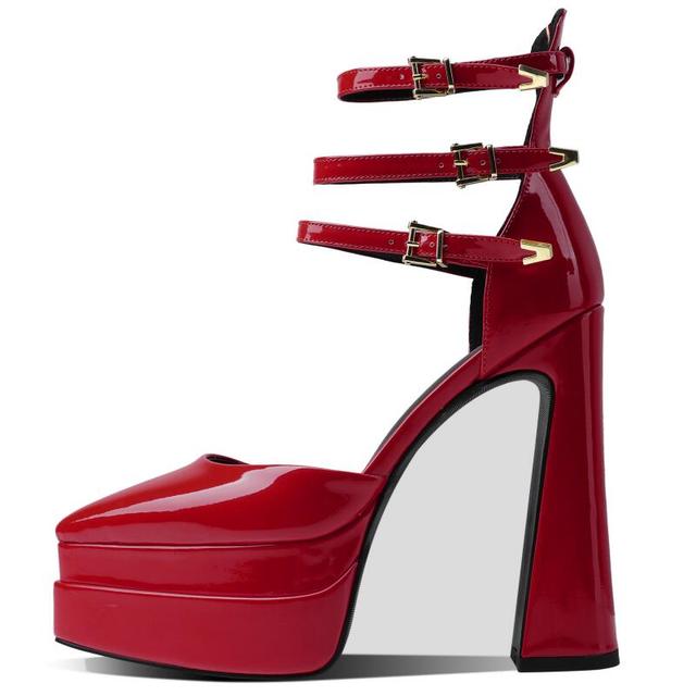 Autumn new pointed double-layer water table ultra-high heel shallow mouth Mary Jane women's shoes