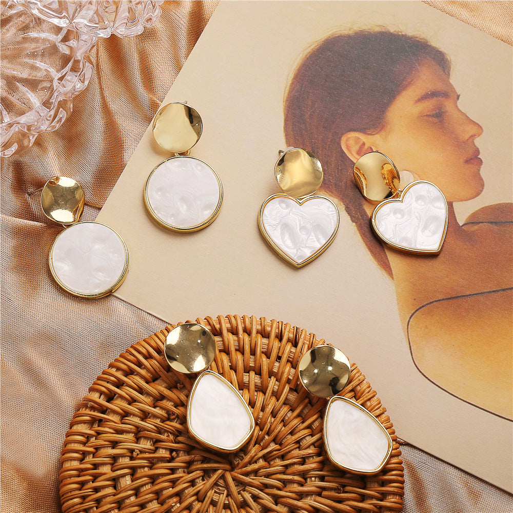 New Earrings Creative Retro Simple Sequins Acrylic Earrings For Women