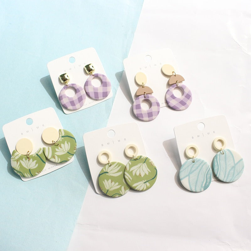 Earrings New Product Vintage Fresh Lotus Square Geometric Earrings for Women S925 Silver Needle Earrings