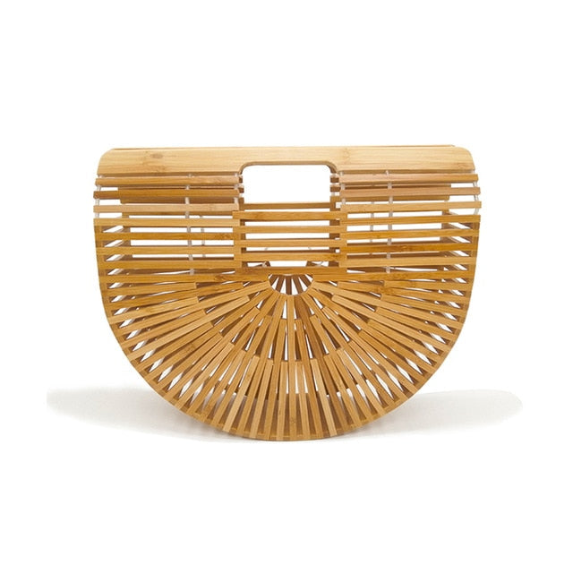 Bamboo Handbag Purses And Handbags Wooden Clutch Lurury Designer Women Bag Summer Beach Bags Hollow Out Casual Bamboo Purses