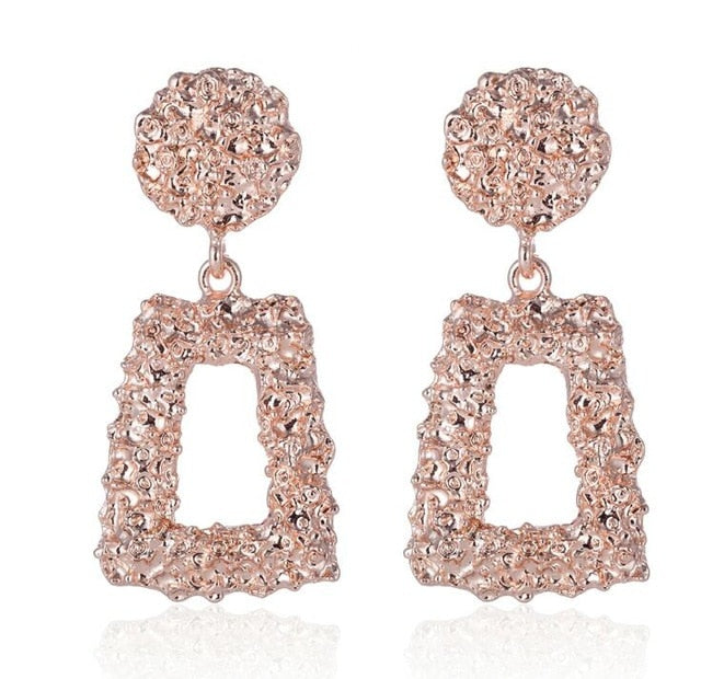 Big Vintage Earrings for Women Gold Silver Black Geometric Statement Earring 2019 Metal Earing Hanging Fashion Jewelry