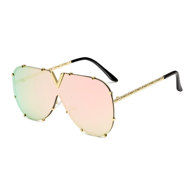 Sunglasses Fashion Oversized Sunglasses Men Brand Designer Goggle Sun Glasses Female Style Oculos De Sol UV400