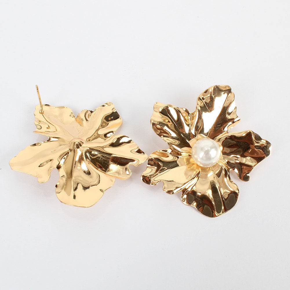 Exaggerated Simple Flower Earrings Fashion Personality Temperament Earrings Women