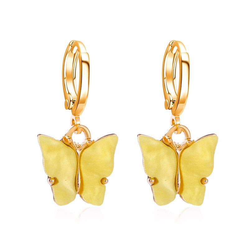 Fashion Cute Butterfly Women's Earrings Stud Color Acrylic Stud Earrings Animal Sweet Colorful Stud Earrings Girls Jewelry