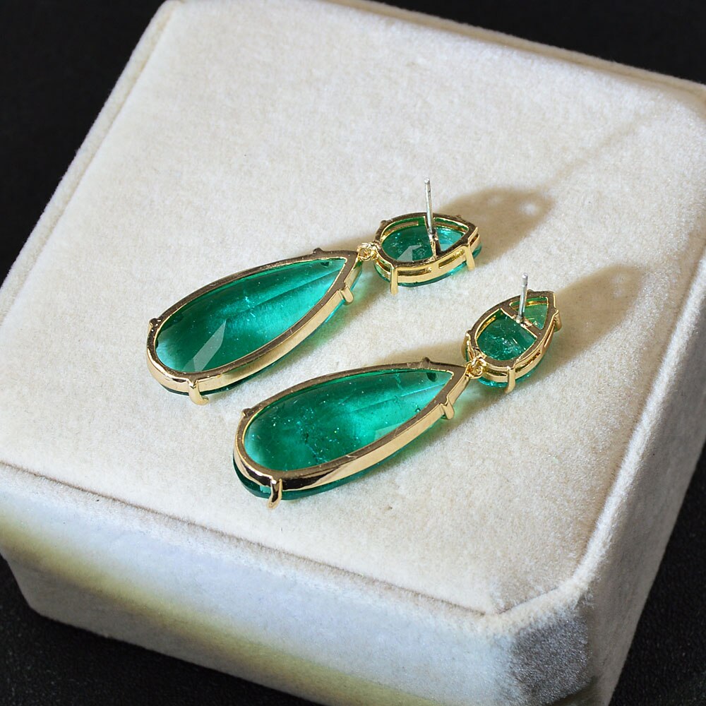 New Texture Zircon Earrings New Vintage Ice Flower Stone Earrings Popular Accessories