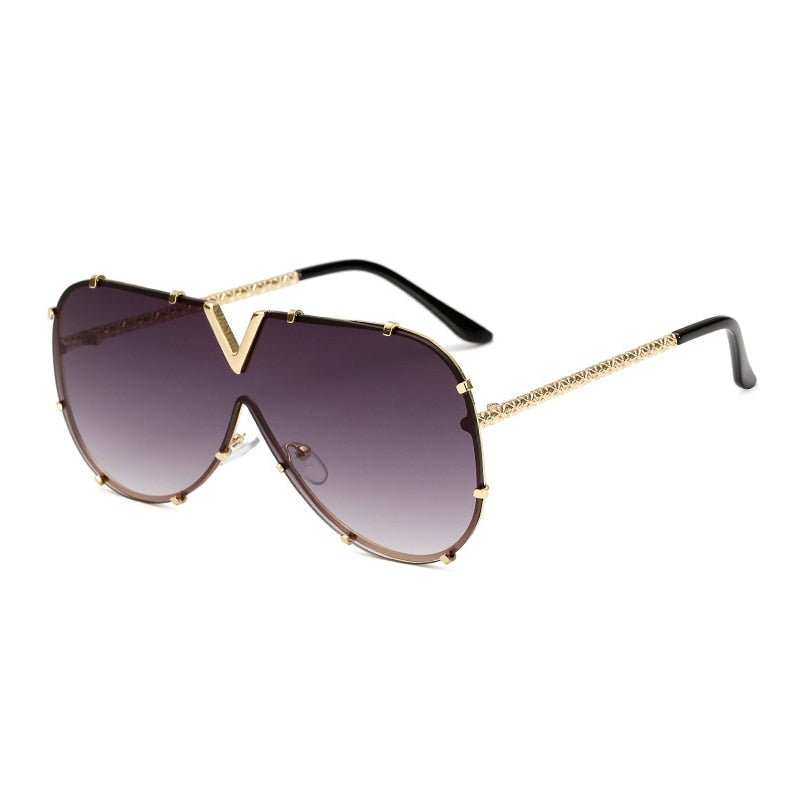 Sunglasses Fashion Oversized Sunglasses Men Brand Designer Goggle Sun Glasses Female Style Oculos De Sol UV400