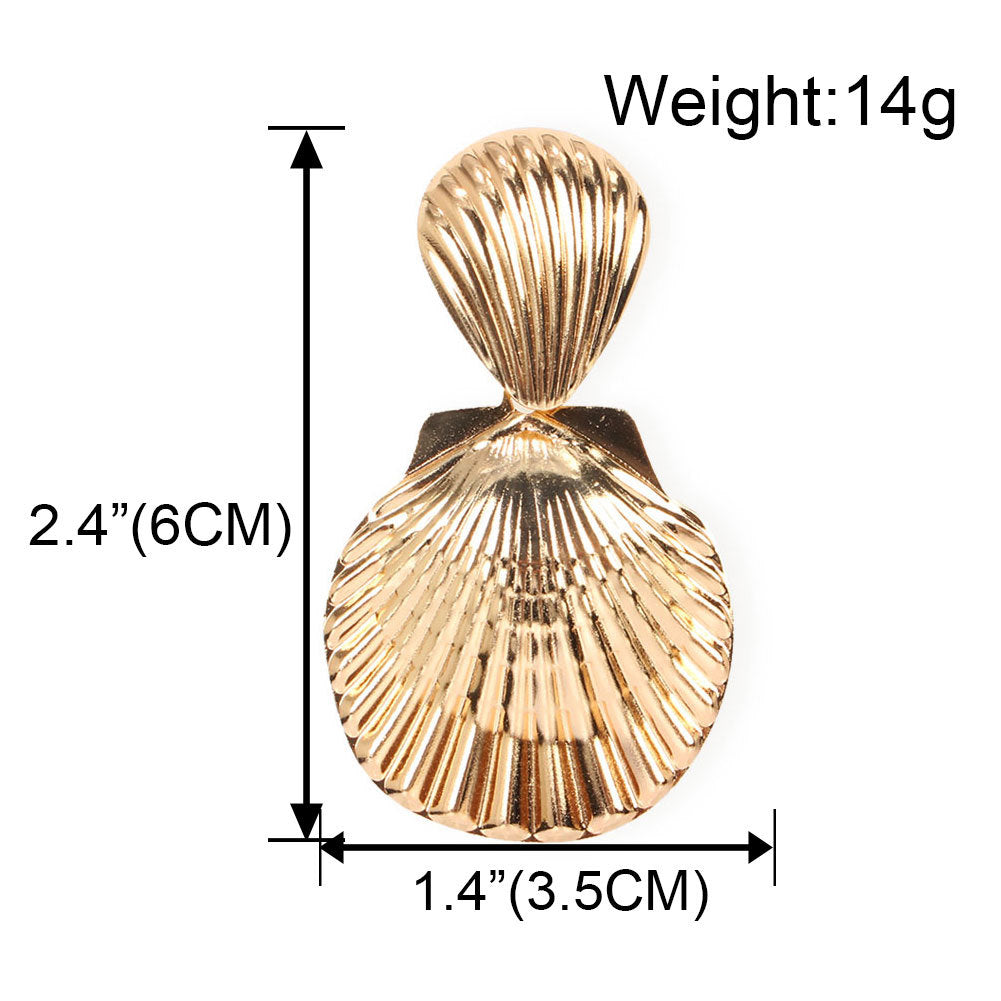Earrings Scallop Stud Earrings Bohemia Style Metal Shell Earrings Women Earrings