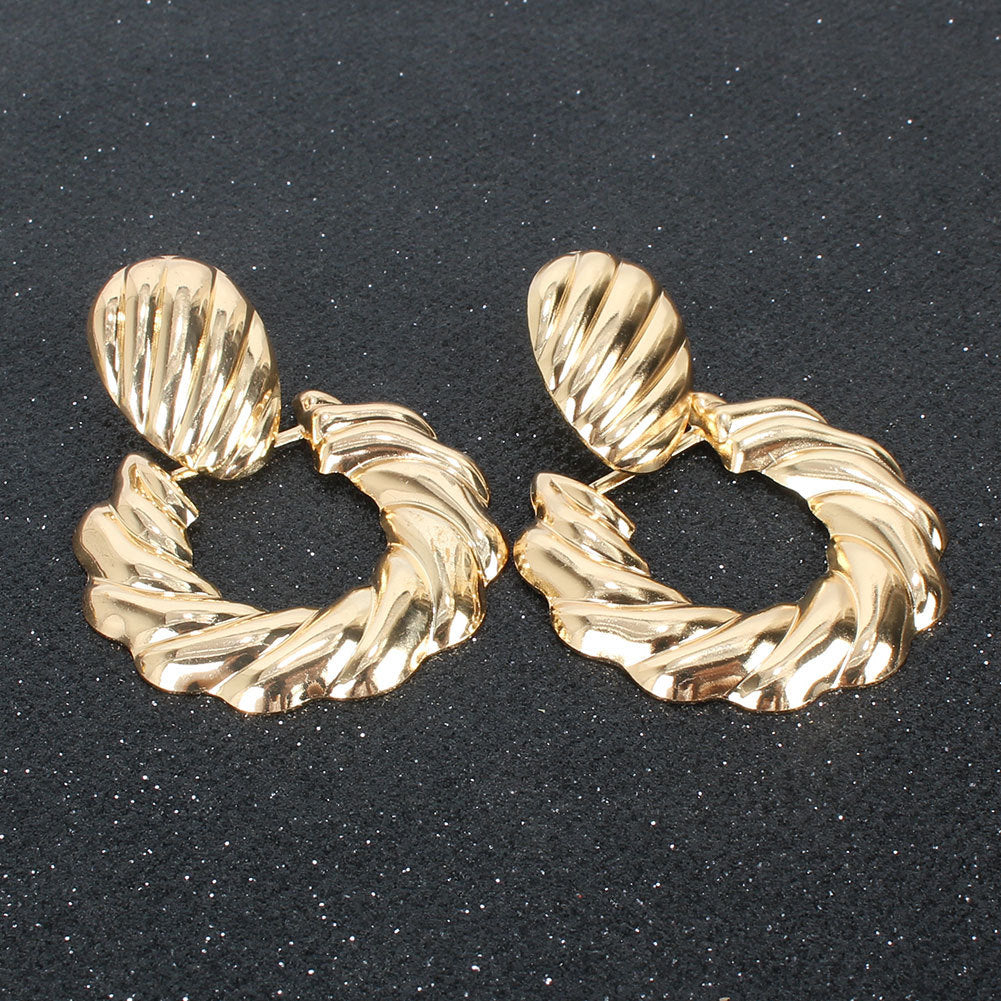 Creative Personality Alloy Oval Earrings Exaggerated Retro Earrings Earrings For Women