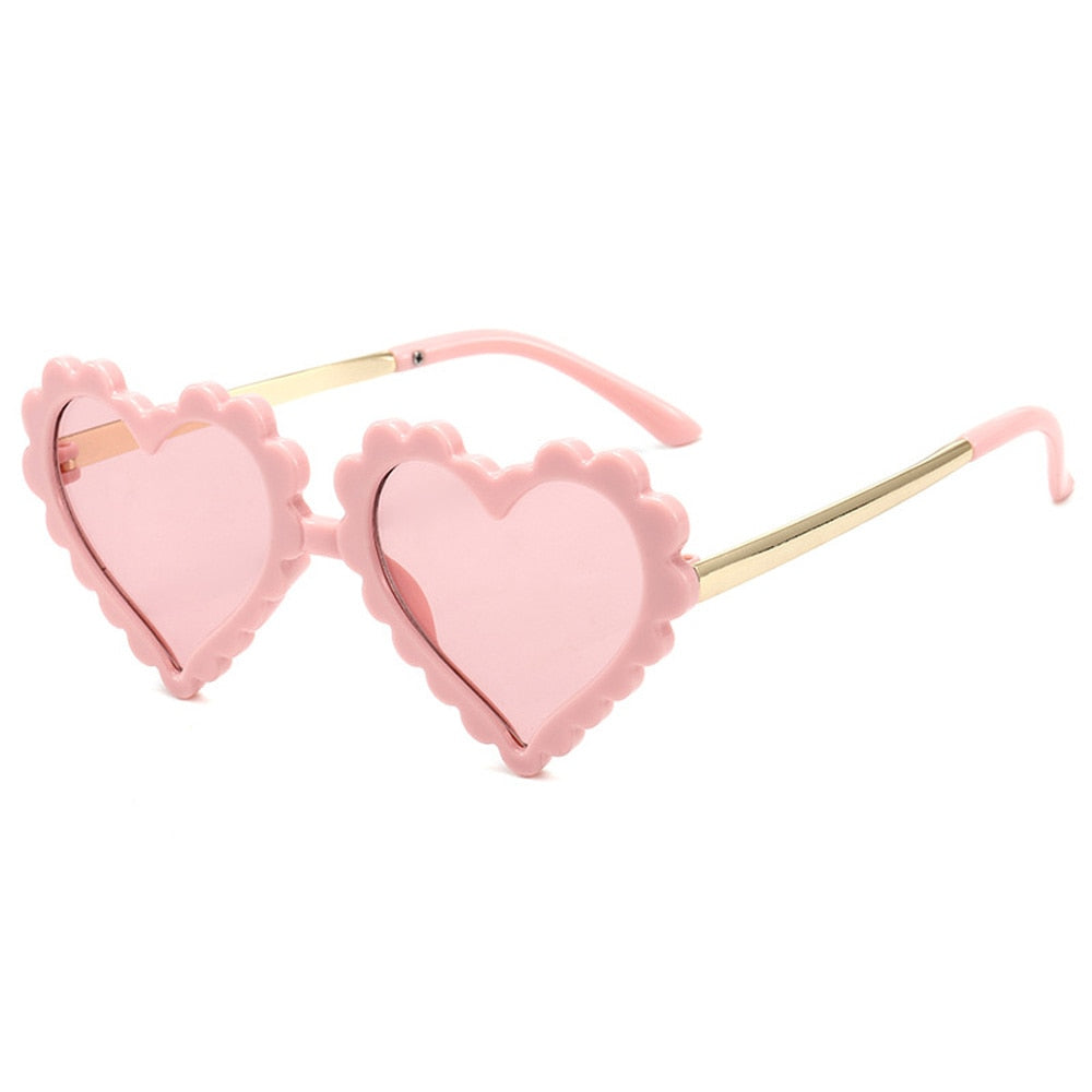 Cute Sweet Children Heart Flower Sunglasses UV400 Protection Kids Fashion Personality Glasses Eyewear Outdoor Travel