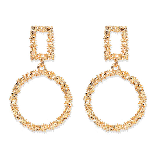 Exaggerated Gold Alloy Drop Earrings Women Accessories Earrings