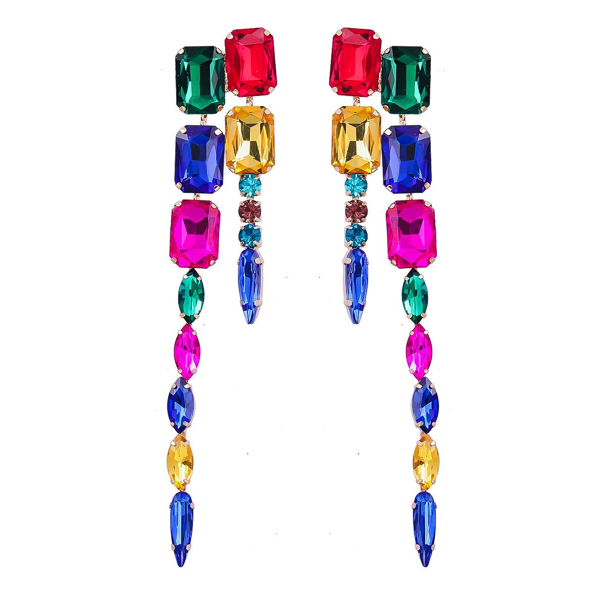 Exaggerated Diamond Studded Earrings Girls Net Red INS Style Earrings Temperament Earrings Fashion