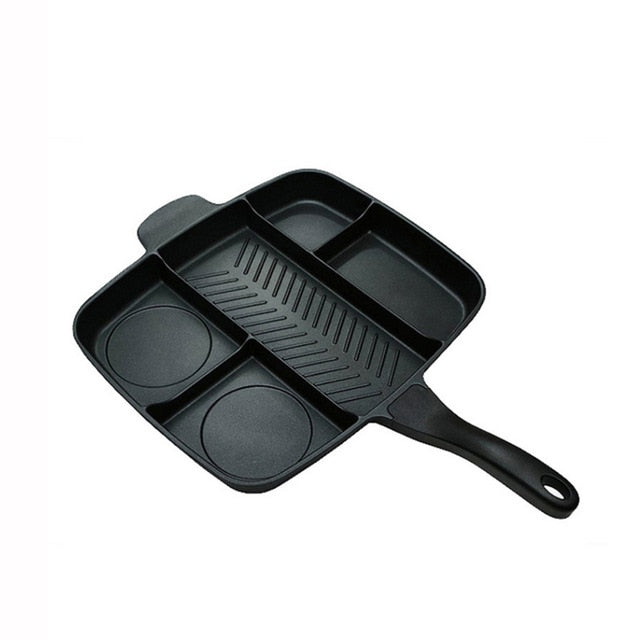 Frying Pan 5 in 1 Magic Grill Pan Master Pan Non-Stick Divided Grill Pan Fry Oven Skillet Cookware Kitchen Accessories