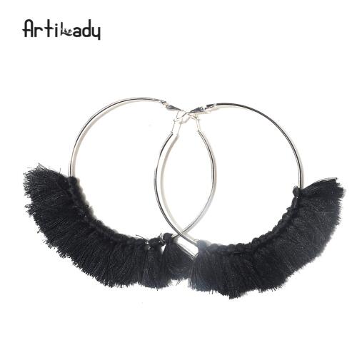 Artilady tassel hoop earrings vintage for  women
