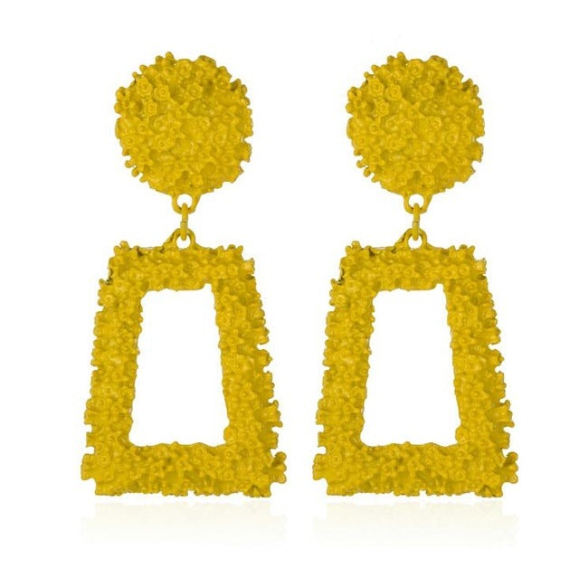 Big Vintage Earrings for Women Gold Silver Black Geometric Statement Earring 2019 Metal Earing Hanging Fashion Jewelry