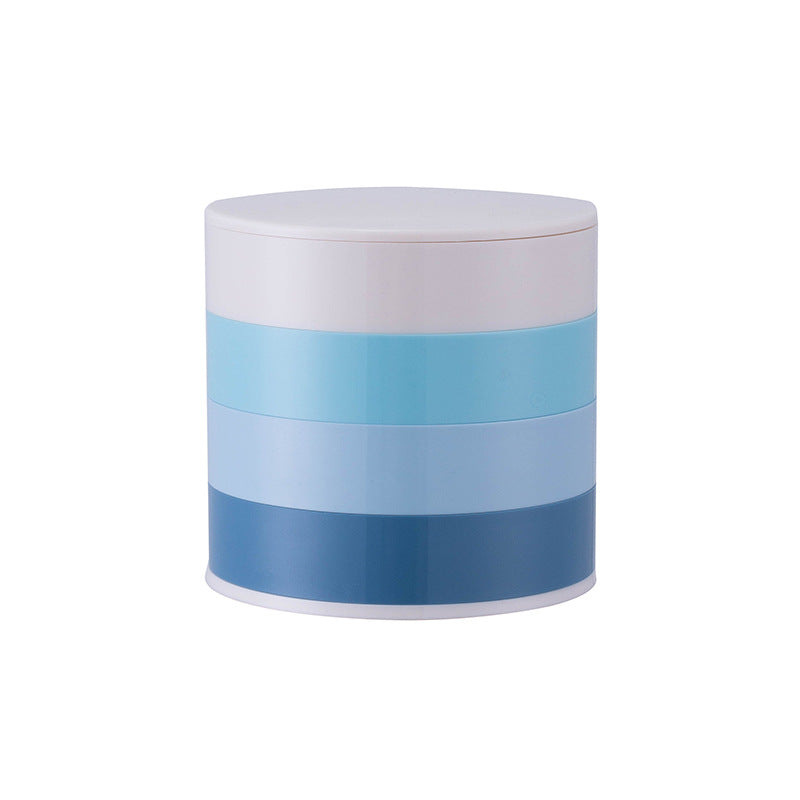 Ear Clip Earrings Jewelry Box Rotating Storage Box Tidying Rack Small Jewelry Round Multi-Layer Box Transparent