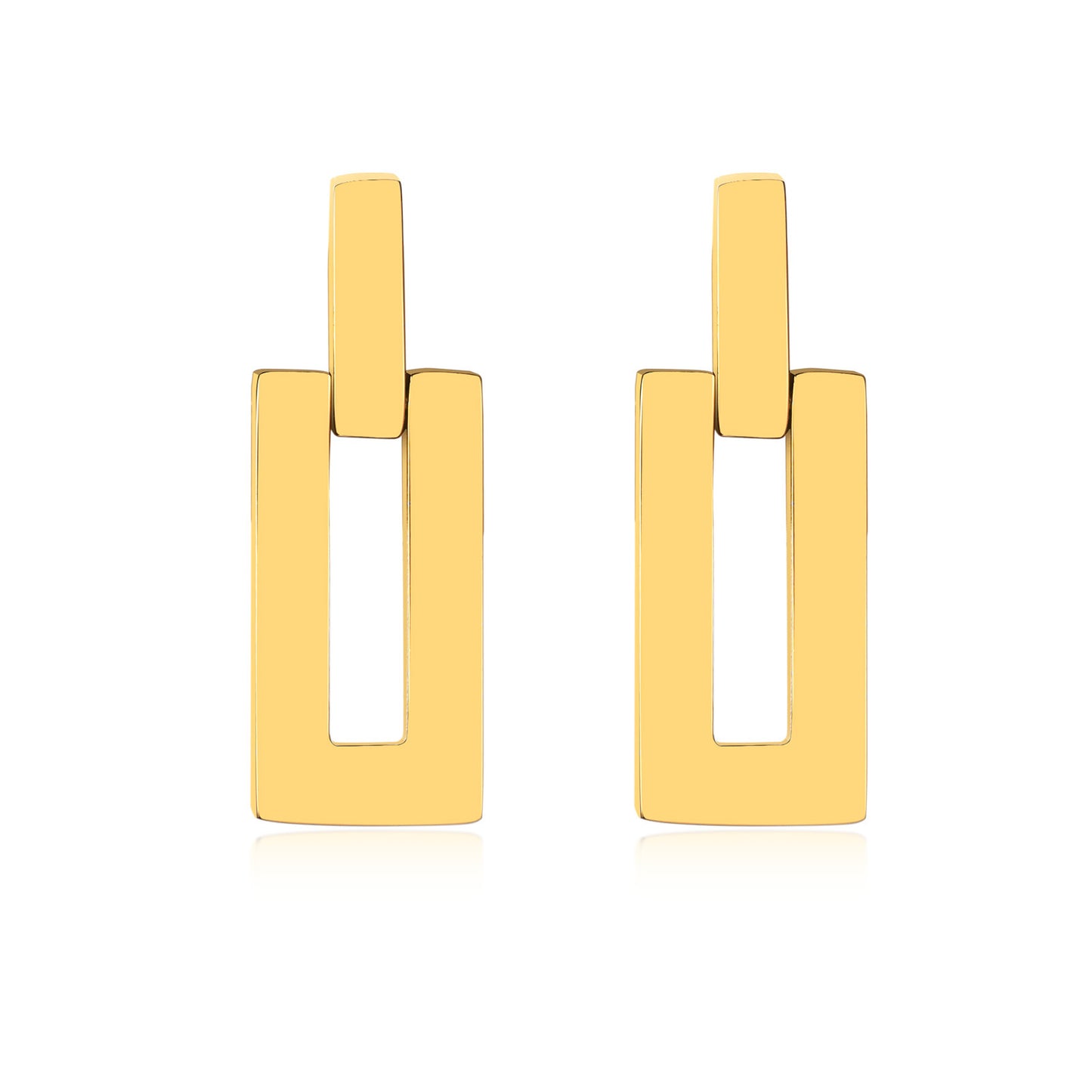Stainless Steel Geometric Rectangular Earrings Gold Women's Earrings Fashion Jewelry Accessories