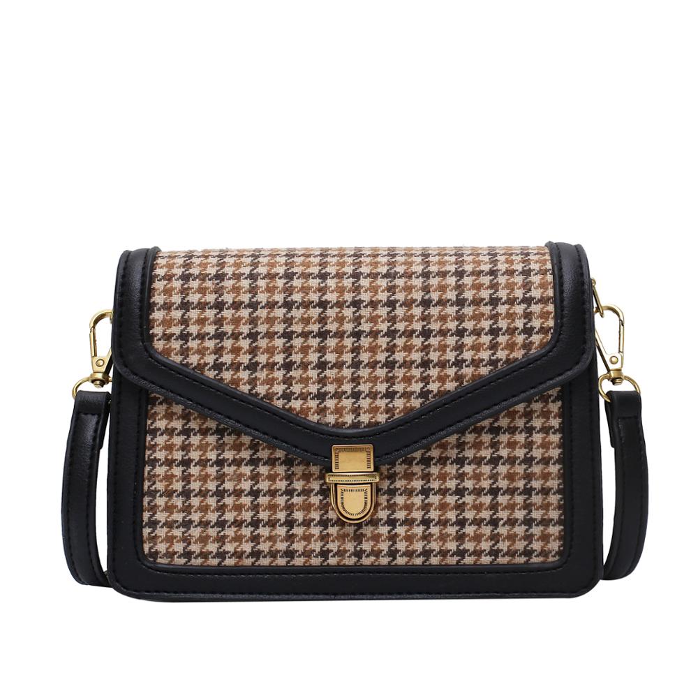 MSGHER Solid Color PU Leather Crossbody Bags For Women Chain Shoulder Messenger Bag Female Travel Lock Handbags