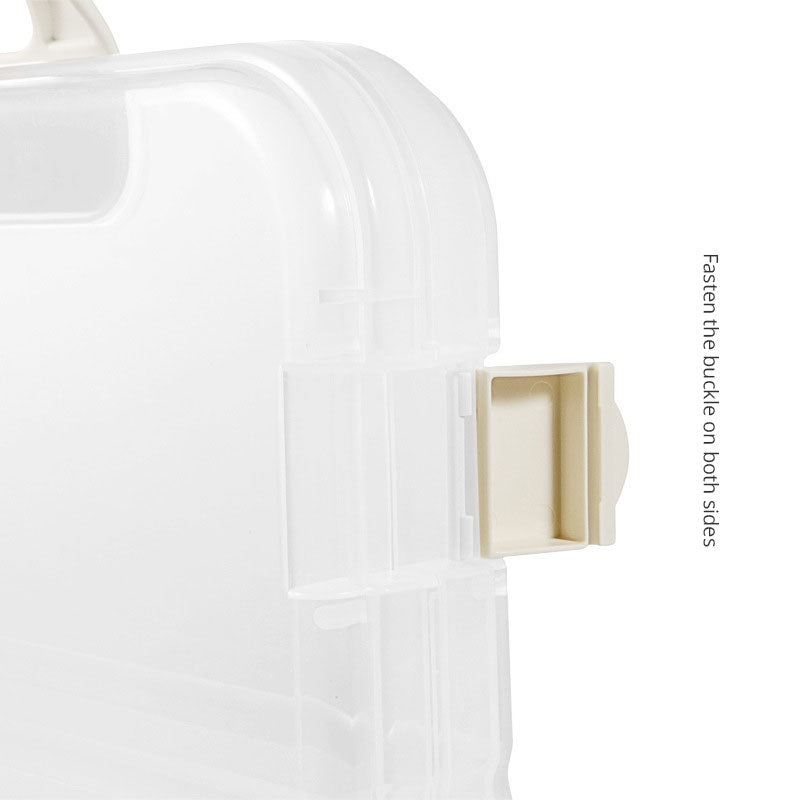 Lock Buckle, Portable Box, Transparent Plastic Material, Stationery Storage and Organization, Portable Buckle, Large Capacity