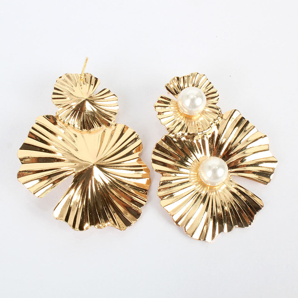 Fashion Metal Flower Earrings Simple Retro Irregular Flower Earrings For Women