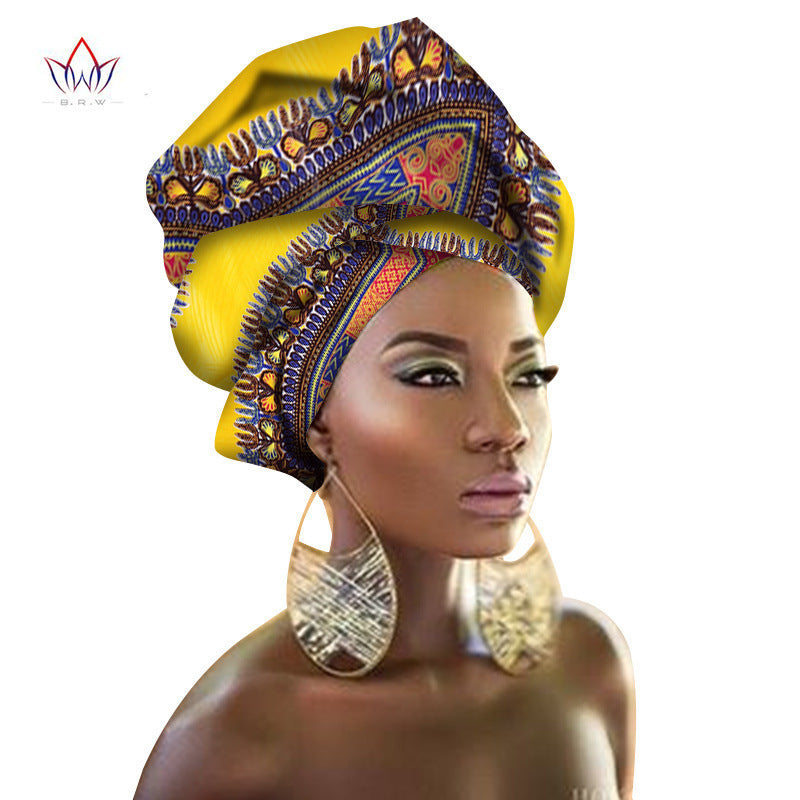 BRW Multi-color Israelite African Print Ankara Head wrap Tie Scarf High Quality Hair Accessories Gele Ipele African Bazin Rich Headwear