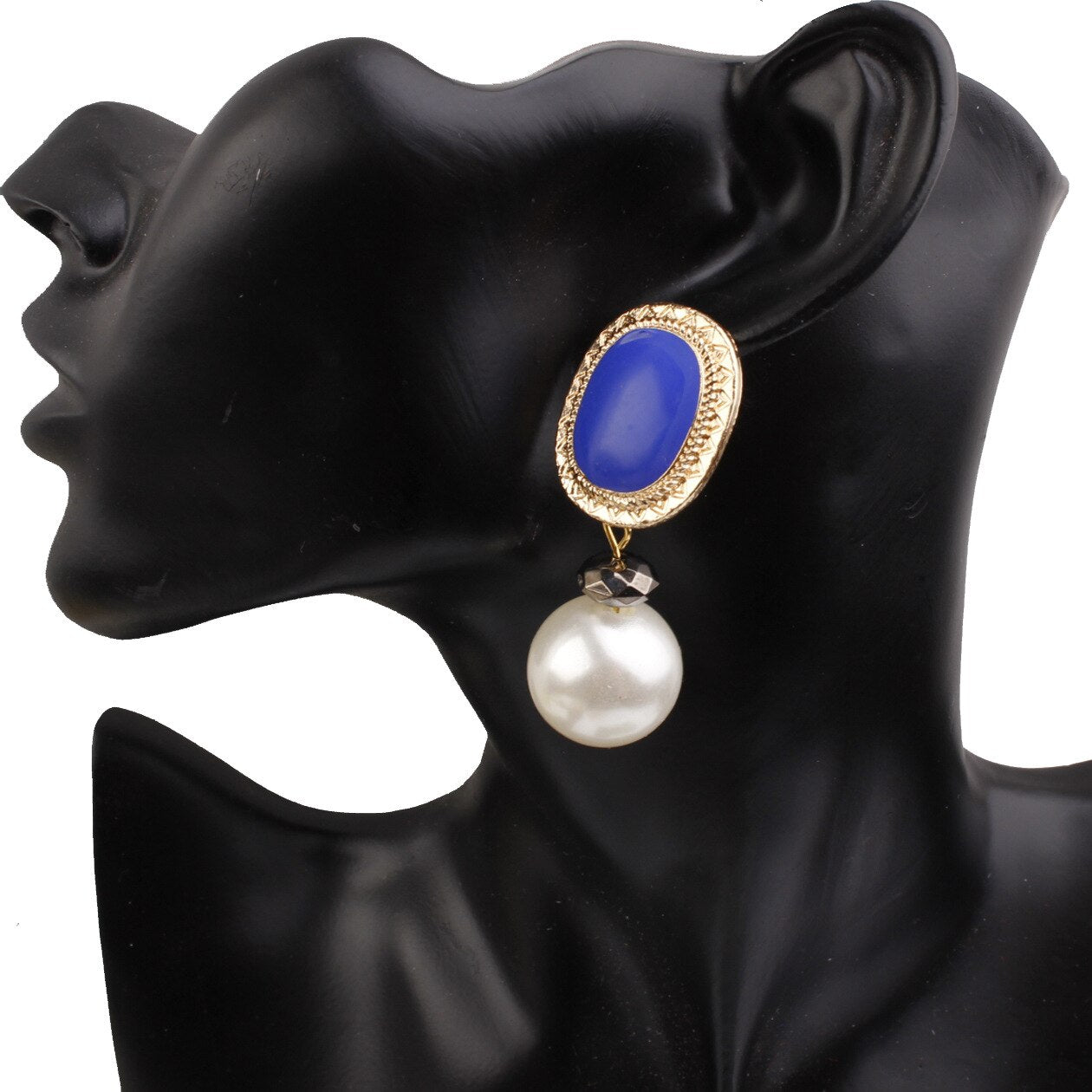 Pearl Metal Earrings Exaggerated Vintage Earrings Women's Accessories Stud Earrings Boho