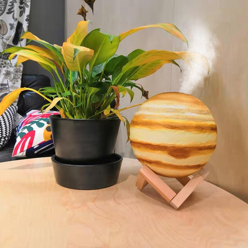Air Humidifier 3D Jupiter Lamp Light Diffuser Aroma Essential Oil Ultrasonic 3D Jupiter Humidificador Night Mist Purifier