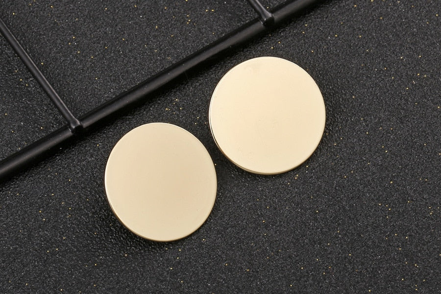 Round Shaped Golden Earrings Simple Metal Vintage Earrings For Women Fashion Jewelry Girls Earring