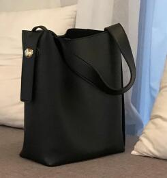 Fashion all-match bucket bag simple style pu leather one shoulder women's handbags female bag