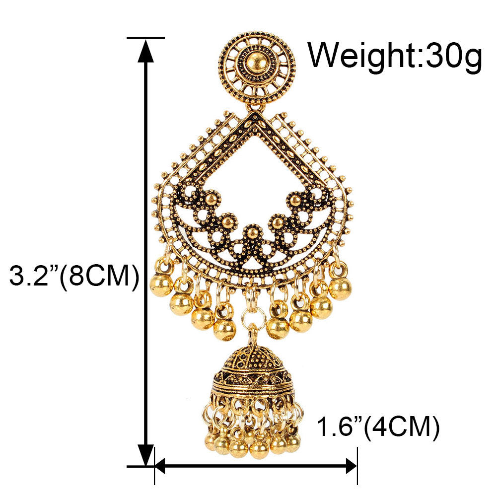 Fashion Vintage Tassel Earrings Boho Birdcage Bell Pendant Bell Earrings