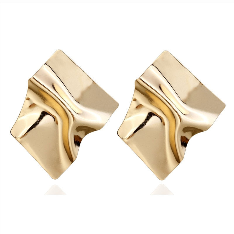 Round Shaped Golden Earrings Simple Metal Vintage Earrings For Women Fashion Jewelry Girls Earring