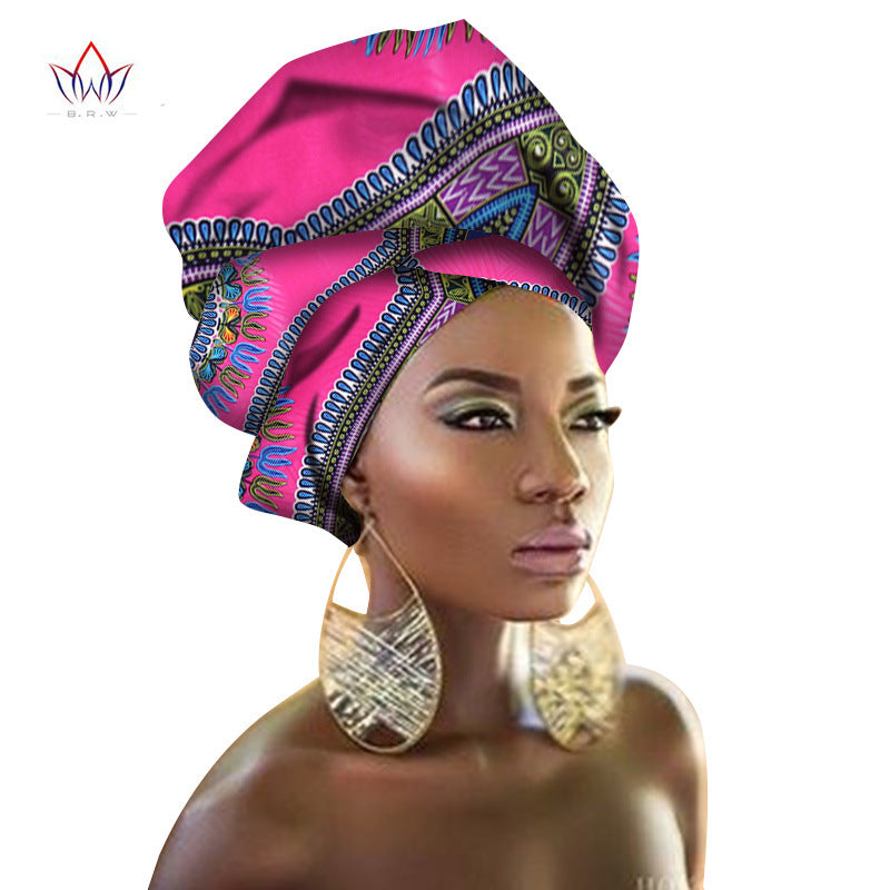 BRW Multi-color Israelite African Print Ankara Head wrap Tie Scarf High Quality Hair Accessories Gele Ipele African Bazin Rich Headwear