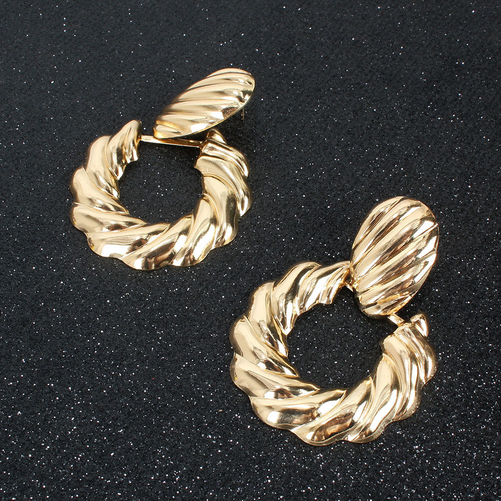 Creative Personality Alloy Oval Earrings Exaggerated Retro Earrings Earrings For Women