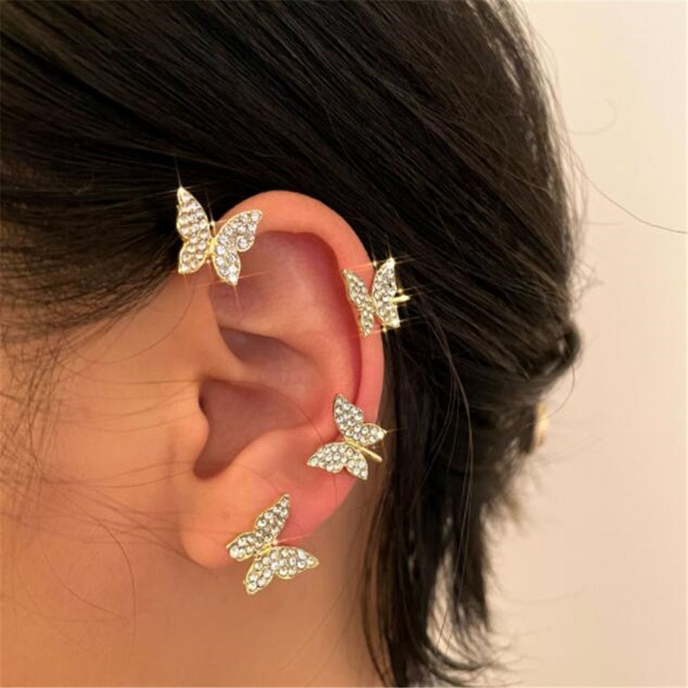 One Piece Korean Long Tassel Earrings Girls No Ear Piercing Full Pearl Big Clip Earrings For Women Gift Jewelry Ear Cuff
