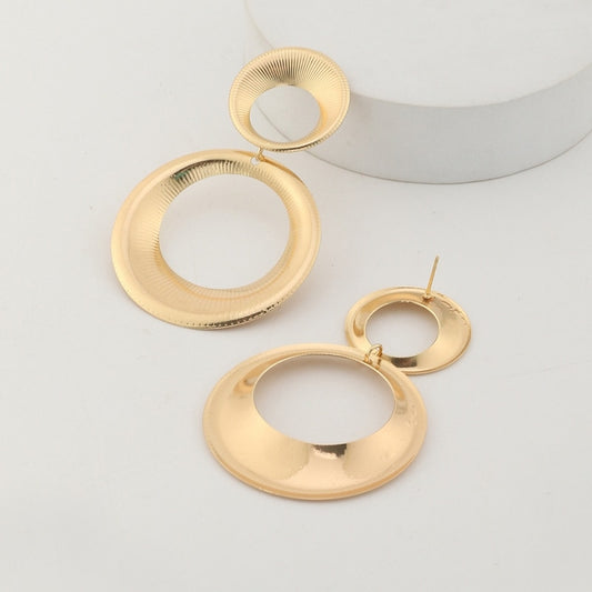 Hiphop Big  Round Dangle Drop Earrings for Women Layered Long Earrings Hanging Large Earrings Statement Jewelry Gift
