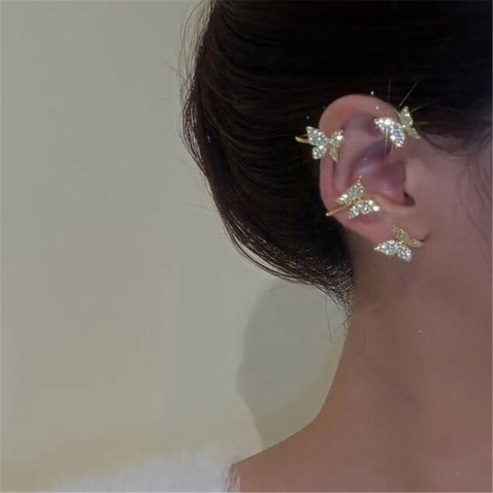 One Piece Korean Long Tassel Earrings Girls No Ear Piercing Full Pearl Big Clip Earrings For Women Gift Jewelry Ear Cuff