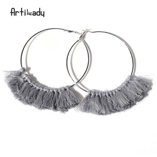 Artilady tassel hoop earrings vintage for  women